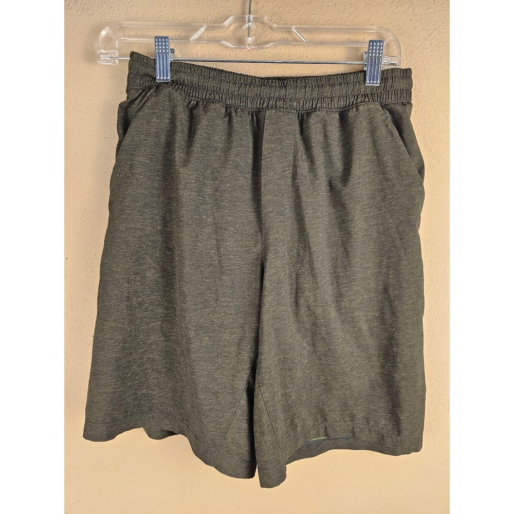 Lululemon Mens Heathered Texture Printed Dark Olive Pace Breaker Shorts Small